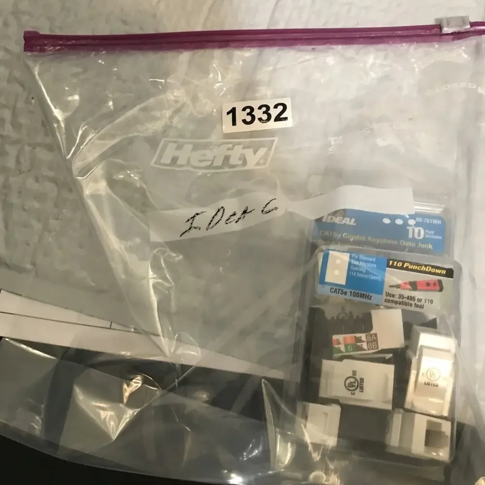IDEAL 89-751WH CAT5e Gigabit Keystone Data Jack (10 PACK) NEW.